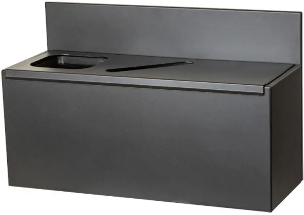 Sorteringsstasjon med 3 innerbøtter 3x15L svart